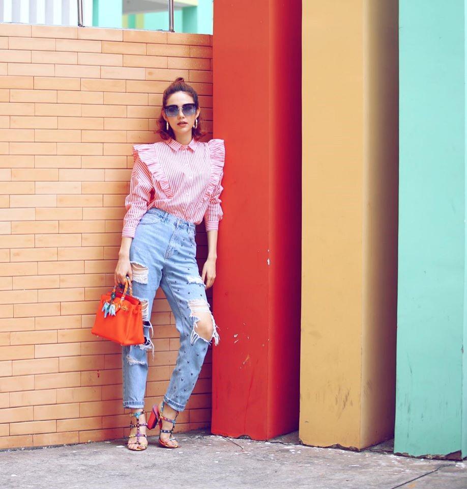 Ba kieu quan jean duoc long sao Viet nhat hinh anh 2