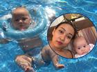 Thích thú với clip Thảo Trang dạy con trai 4 tháng tuổi tập bơi