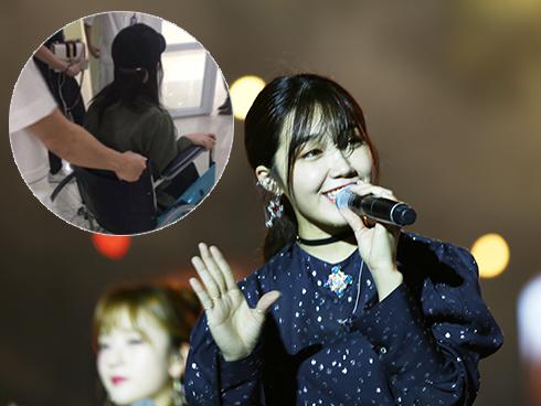 Eunji Apink ngồi xe lăn, nhập viện sau khi biểu diễn tại MBC Music Kplus Concert