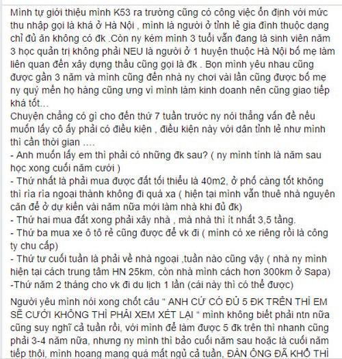 co gai ha noi dua ra 5 dieu kien khien nguoi yeu tinh le &#34;toat mo hoi&#34; - 1