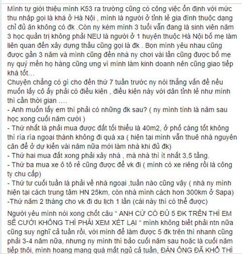 co gai ha noi dua ra 5 dieu kien khien nguoi yeu tinh le "toat mo hoi" - 1