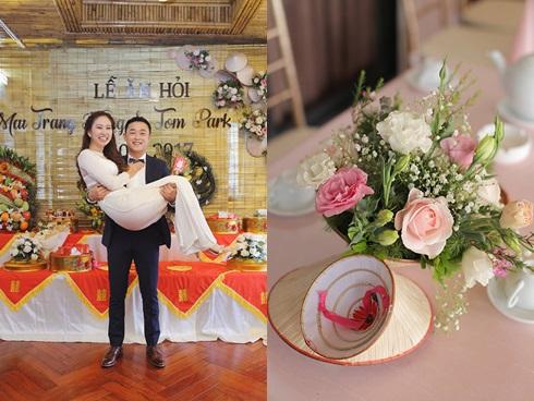 Lễ ăn hỏi độc đáo với nón lá của cô dâu Việt và chú rể Hàn