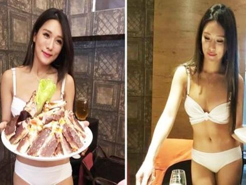 Xôn xao nhà hàng lẩu thuê người mẫu diện bikini làm bồi bàn