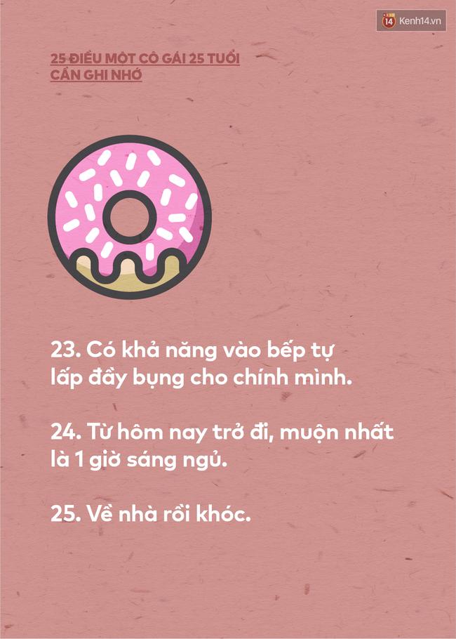 Hãy để tuổi 25 của bạn hoàn hảo hơn từ từng chi tiết nhỏ, hãy trân trọng và yêu thương bạn trước khi mong muốn ai đó tới và che chở bạn. Đơn giản lắm, học nấu ăn cho bản thân, không thức khuya nữa, và không buồn thương vô cớ, không để nước mắt rơi nhiều...