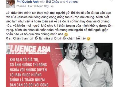 Quỳnh Anh Shyn lên tiếng xin lỗi fan Jessica vì xuất hiện trong clip nhại 'nữ hoàng băng giá'