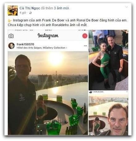 DJ Oxy khoe anh chup selfie voi anh em cau thu noi tieng De Boer hinh anh 1