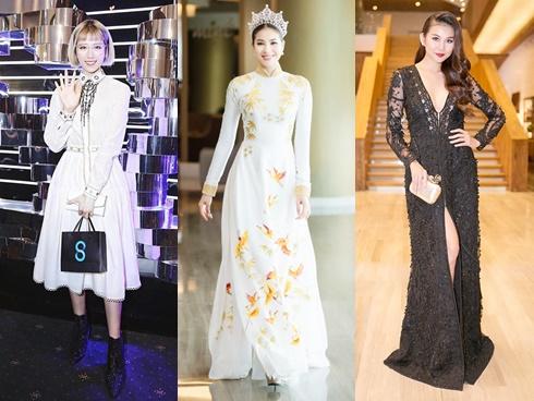 Thảm đỏ sao Việt tuần qua: Thanh Hằng diện váy 200 triệu, Phạm Hương đội vương miện với áo dài