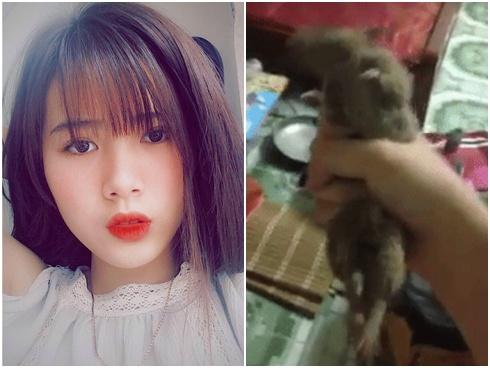 Cô gái gây tranh cãi khi đăng clip tự bắt và bóp chết con chuột trên tay