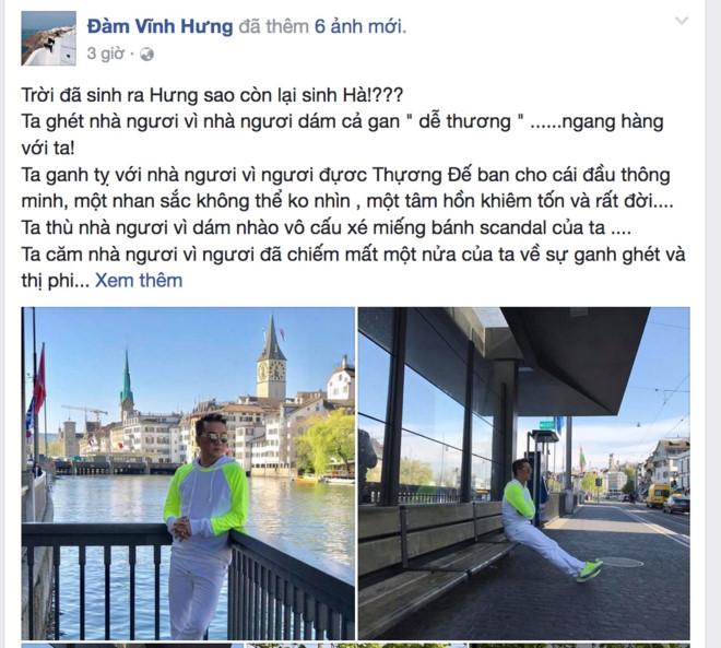 Dam Vinh Hung viet cho Ho Ngoc Ha: 'Troi sinh Hung sao con sinh Ha' hinh anh 3