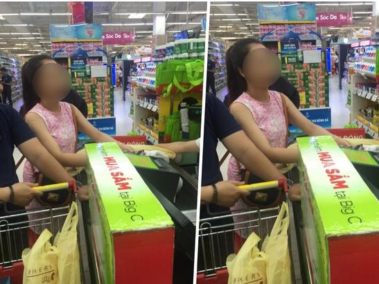 Cô gái xinh đẹp có hành động và câu nói xấu hổ giữa siêu thị Hà Nội