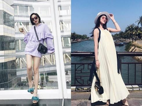 Sau scandal trang phục Tom & Jerry, Tóc Tiên xuống phố giản đơn với váy đơn sắc và dép lê bệt