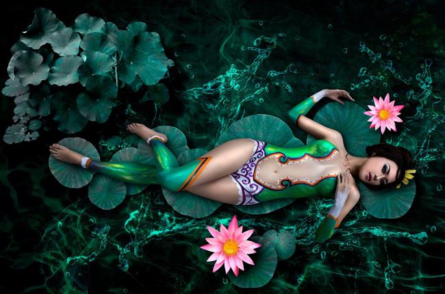 Body painting là loại hình nghệ thuật mà chỉ những cô gái táo bạo mới dám theo đuổi (mẫu: Lâm Quế Minh).  Họ ý thức được rằng, theo thời gian nhan sắc sẽ tàn phai nên muốn lưu giữ lại vẻ đẹp cơ thể theo cách đặc biệt. Trong khi đó, body painting lại là loại hình nghệ thuật thể hiện vẻ đẹp cơ thể một cách tinh tế nên được rất nhiều cô gái lựa chọn.