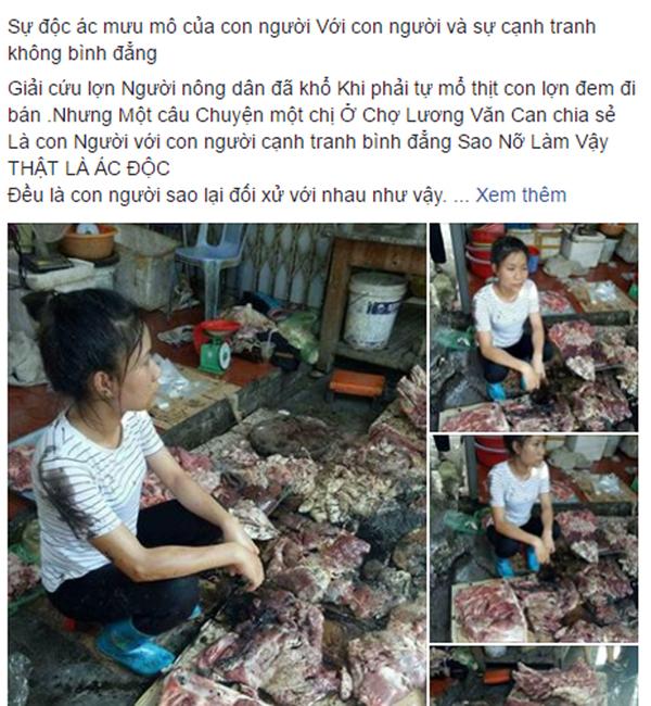 Hải Phòng: Cả chục cân thịt lợn của người phụ nữ bị tạt dầu luyn vì bán giá rẻ khiến dư luận phẫn nộ - Ảnh 1.