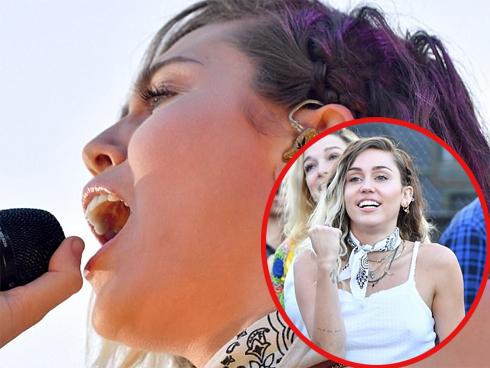 Yêu Liam say đắm, Miley Cyrus đeo cả hoa tai có tên bạn trai