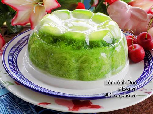 cach lam thach la dua rung xanh sieu hot, ai thay cung me - 11