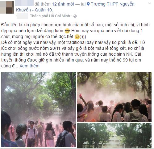 Học sinh trường THPT Nguyễn Khuyến: Sau khi chơi bột màu xong chúng em đã ở lại trường để dọn dẹp - Ảnh 2.