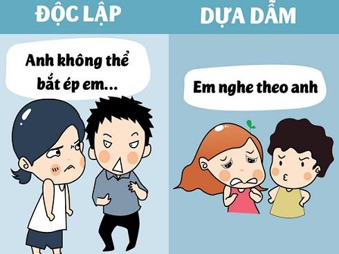 Sự khác nhau giữa con gái độc lập và chỉ biết dựa dẫm