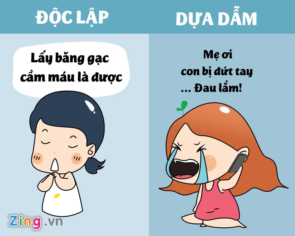 Su khac nhau giua con gai doc lap va chi biet dua dam hinh anh 1