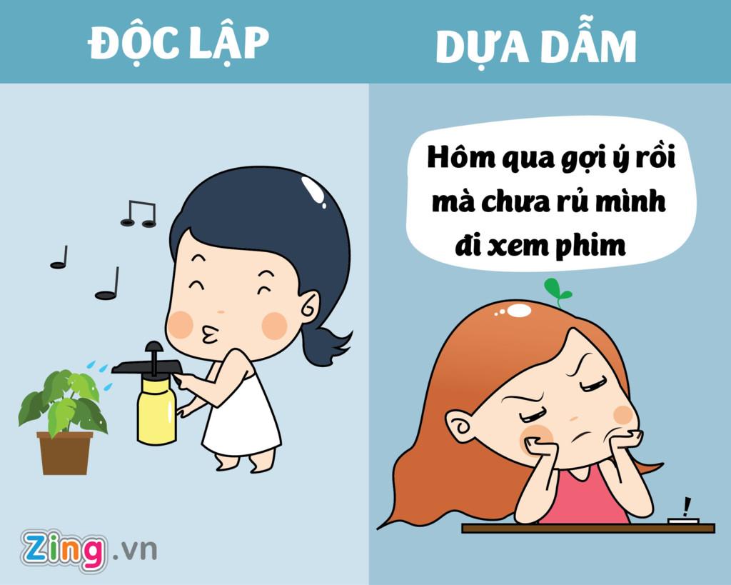 Su khac nhau giua con gai doc lap va chi biet dua dam hinh anh 2