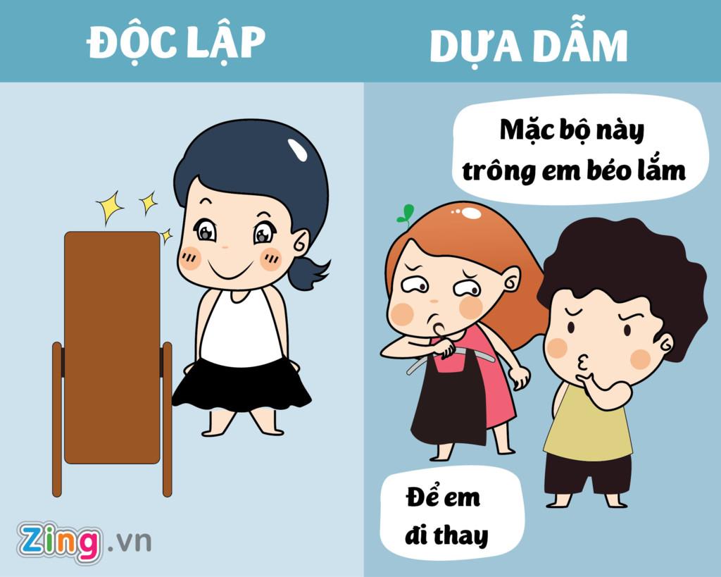 Su khac nhau giua con gai doc lap va chi biet dua dam hinh anh 3