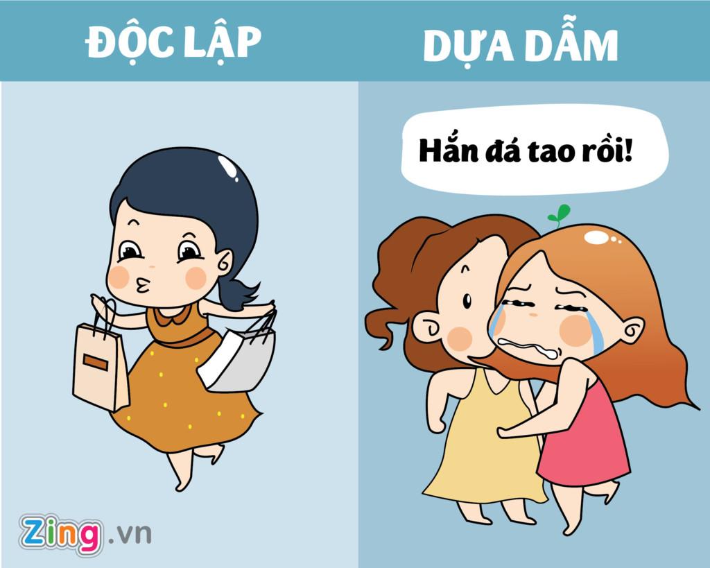 Su khac nhau giua con gai doc lap va chi biet dua dam hinh anh 4