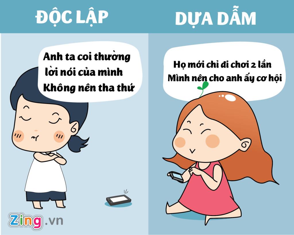 Su khac nhau giua con gai doc lap va chi biet dua dam hinh anh 5