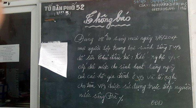 mất nước, cắt nước, nắng nóng, khu đô thị Linh Đàm, Hà Nội