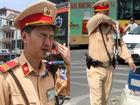 Cảnh sát giao thông đội nắng, làm việc trong 'chảo lửa' giữa cái nóng kỷ lục của Hà Nội
