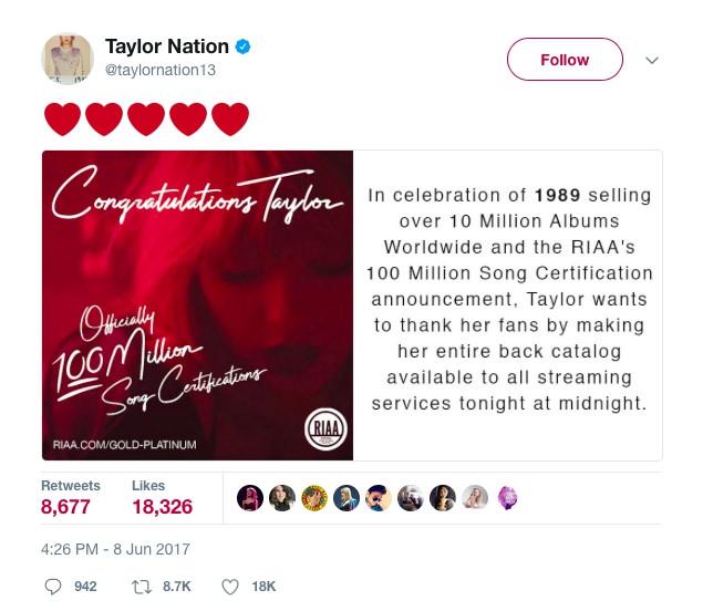 Taylor Swift thu về 8 tỷ sau hai tuần tái phát hành nhạc -1