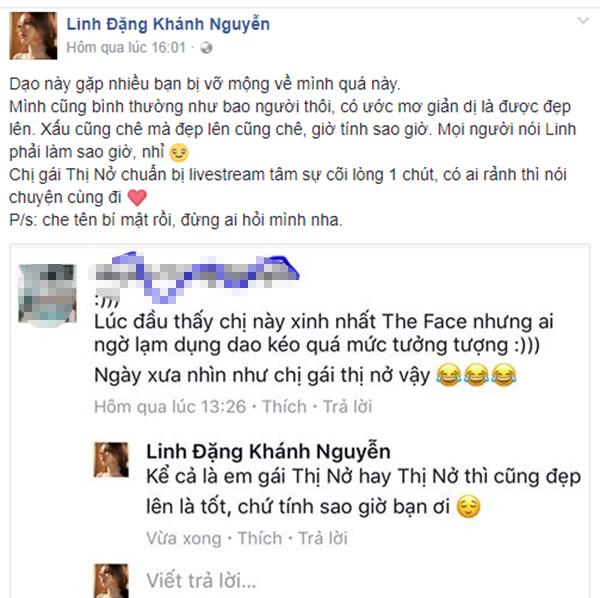 Khánh Linh 'The Face' bức xúc khi bị gọi là chị gái Thị Nở -1