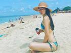 Kỳ Duyên phô diễn hình thể tuyệt đẹp với bikini trên bãi biển Indonesia