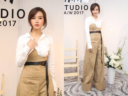 Thời trang lạ của Midu: Ngực bên mất bên còn, quần ống dài cả cây số