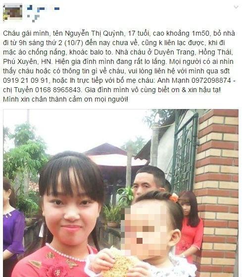Kèm theo dòng chia sẻ trên, facebook Huyền Lê cũng đăng tải hình ảnh cô cháu gái xinh xắn 17 tuổi của mình.
