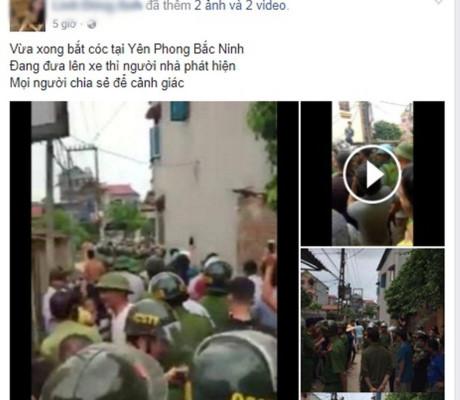 Công an huyện Yên Phong bác thông bỏ thông tin 2 thanh niên bắt cóc trẻ em.