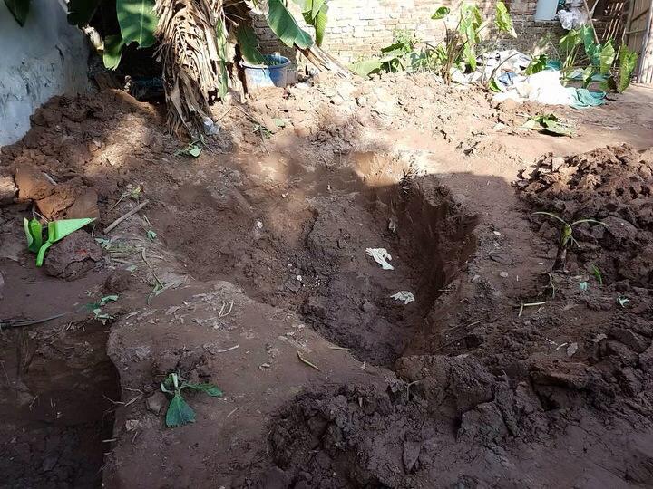 Hiện trường nơi phát hiện thi thể hai bé gái mất tích bí ẩn do bị sát hại.