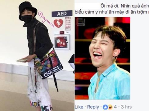 Mặc quần vẩy sơn, mũ tai bèo rồi lại đeo túi Chanel thì ám ảnh quá G-Dragon ơi!