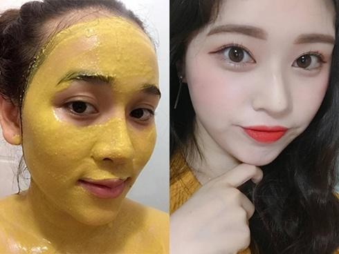 Đắp 3-4 lần/tuần bột trà xanh và tinh bột nghệ, trong 2 tháng mụn và nếp nhăn quanh mắt biến mất