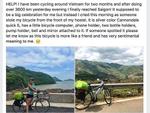 Nữ phượt thủ người Anh mất xe đạp tại TP HCM ngay khi hoàn thành chuyến xuyên Việt dài 3600 km