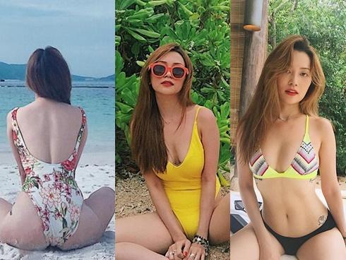 Muôn kiểu diện bikini 'nóng bỏng mắt' của Sĩ Thanh