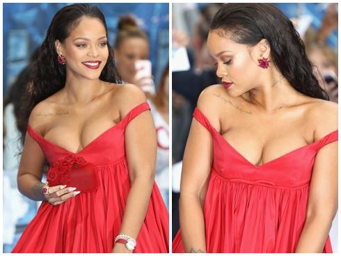 Rihanna chèn ép vòng 1 quá đà gây phản cảm