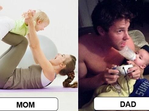 Khác biệt 'một trời một vực' giữa bố và mẹ khi ở cùng trẻ