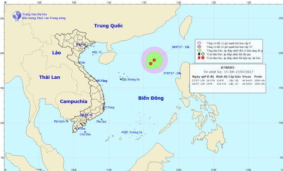 Dự báo thời tiết hôm nay (28/7): Biển Đông xuất hiện áp thấp nhiệt đới