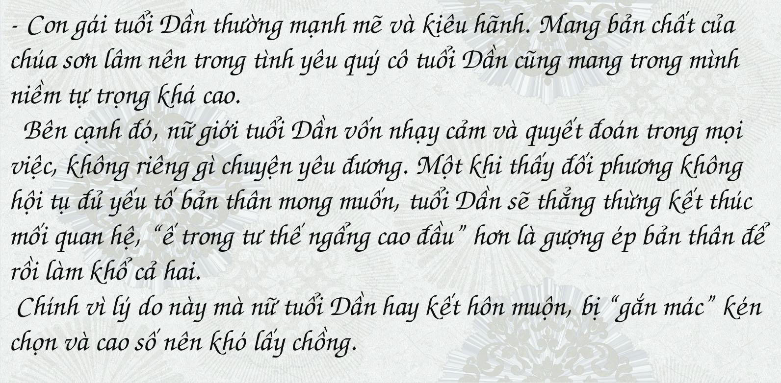 Vì sao con gái tuổi Dần hay bị coi là cao số, tướng sát phu, lấy về như hổ dữ?-6
