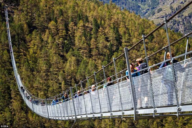 Cầu treo đi bộ dài nhất thế giới mở của đón du khách-4