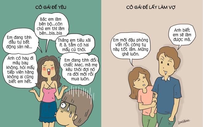 Tranh vui: Khác biệt 'nhìn tận mắt' giữa cô gái để yêu và cô gái để lấy làm vợ-3