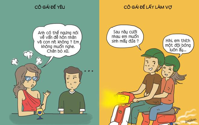 Tranh vui: Khác biệt 'nhìn tận mắt' giữa cô gái để yêu và cô gái để lấy làm vợ-5