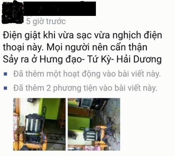 Sự thật thông tin người dân Hải Dương sạc điện thoại bị điện giật cháy đen, tử vong-1