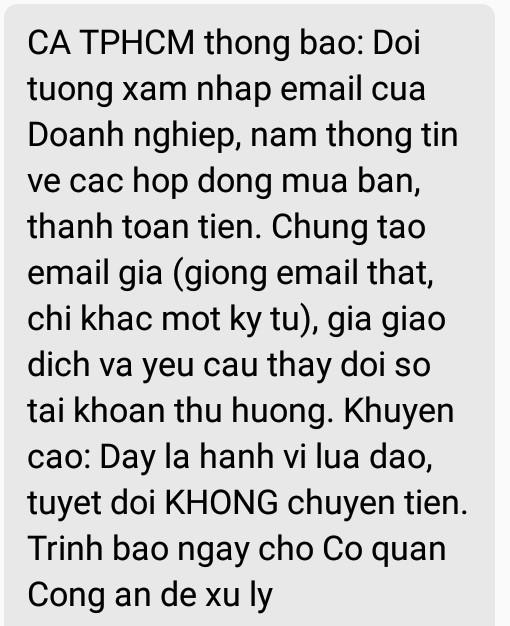 Bị đánh cắp email, doanh nghiệp ở Sài Gòn mất hàng tỷ đồng-1