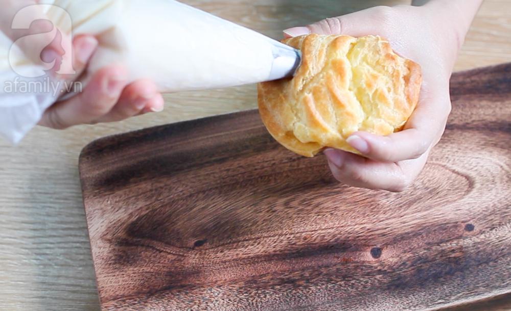 Soi ngay cách làm bánh su kem khổng lồ nhân tan chảy siêu hot-12