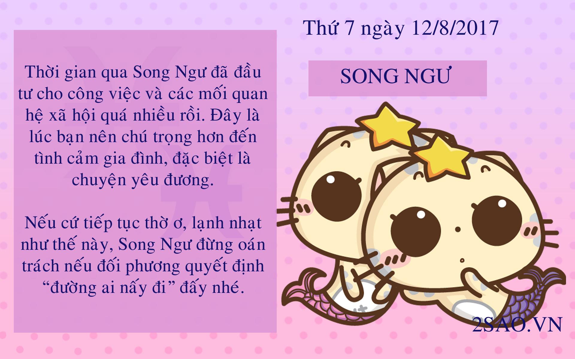 Tử vi thứ 7 ngày 12/8/2017 của 12 cung hoàng đạo-12